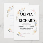 Waterverf Whimsy Pastel Bloemen Huwelijksuitnodigi Save The Date (Voorkant / Achterkant)