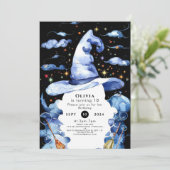 Waterverf Whimsy Wand Wizard Verjaardag Kaart (Staand voorkant)