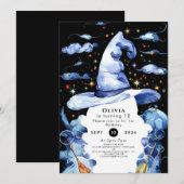 Waterverf Whimsy Wand Wizard Verjaardag Kaart (Voorkant / Achterkant)