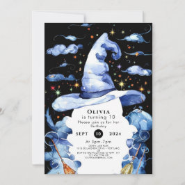 Waterverf Whimsy Wand Wizard Verjaardag Kaart