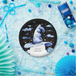 Waterverf Whimsy Wand Wizard Verjaardag Papieren Bordje