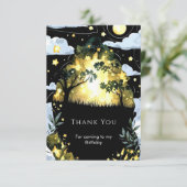 Waterverf Whimsy Woodland Verjaardag Bedankkaart (Staand voorkant)