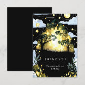 Waterverf Whimsy Woodland Verjaardag Bedankkaart (Voorkant / Achterkant)