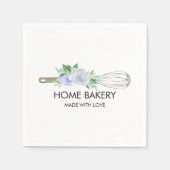 Waterverf Whisk en Bloemen Bakken Servet (Voorkant)