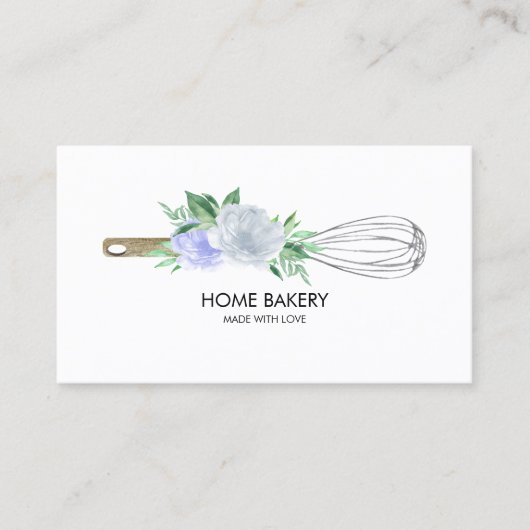 Waterverf Whisk en Bloemen Bakken Visitekaartje (Voorkant)