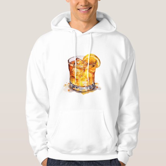 Waterverf Whiskey Drink Hoodie (Voorkant)