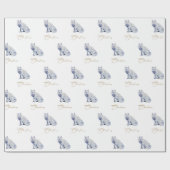 Waterverf White Arctic Fox Christmas Cadeaupapier (Vlak)