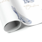Waterverf White Arctic Fox Christmas Cadeaupapier (Rol Hoek)