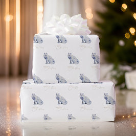Waterverf White Arctic Fox Christmas Cadeaupapier