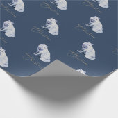 Waterverf White Arctic Fox Christmas Cadeaupapier (Hoek)