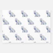 Waterverf White Arctic Fox Christmas Inpakpapier Vel (Voorkant 2)