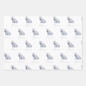 Waterverf White Arctic Fox Christmas Inpakpapier Vel (Voorkant)