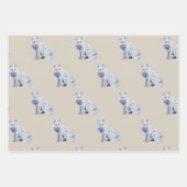 Waterverf White Arctic Fox Christmas Inpakpapier Vel (Voorkant 2)