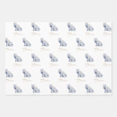 Waterverf White Arctic Fox Christmas Inpakpapier Vel (Voorkant)