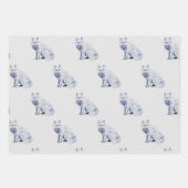 Waterverf White Arctic Fox Christmas Inpakpapier Vel (Voorkant 2)