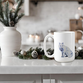 Waterverf White Arctic Fox Christmas Koffiemok