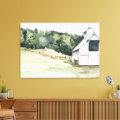 Waterverf White Barn Canvas Afdruk (Insitu (Woonkamer))