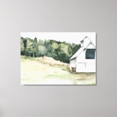 Waterverf White Barn Canvas Afdruk (Voorkant)