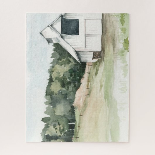 Waterverf White Barn Legpuzzel (Verticaal)