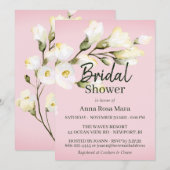 *~* Waterverf White Beach Roos Buds Vrijgezellenfe Kaart (Voorkant / Achterkant)