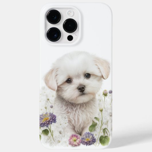 WATERVERF WHITE BICHON FRISE PUPPY DOG Case-Mate iPhone CASE (Achterkant)