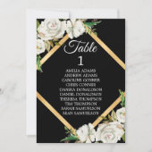 Waterverf White Black Gold Floral Wedding Kaart (Voorkant)