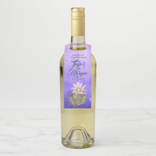 Waterverf White Bloom Cactus Flessenhanger (Op fles)