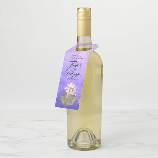 Waterverf White Bloom Cactus Flessenhanger (Schuin)