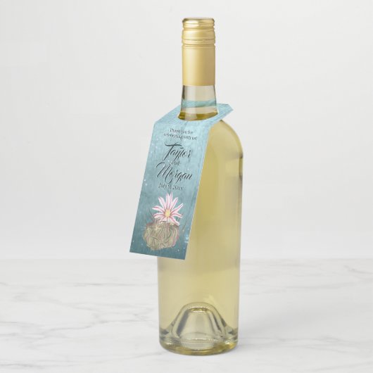 Waterverf White Bloom Cactus Flessenhanger (Schuin)