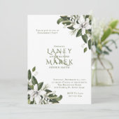 Waterverf White Blossoms Engagement Party Kaart (Staand voorkant)