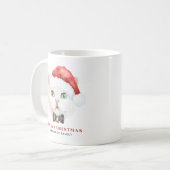 Waterverf White British Shorthair Cat Kerstmis Koffiemok (Voorkant links)