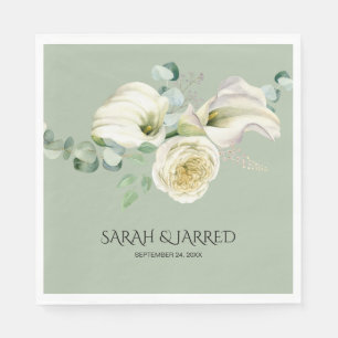 Waterverf White Calla Lilies Servet