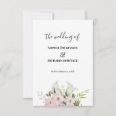 Waterverf White Calla Lilies Wedding RSVP-kaart RSVP Kaartje (Achterkant)