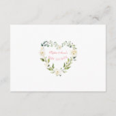 Waterverf White Cream Bloemen Luier Raffle Informatiekaartje (Achterkant)