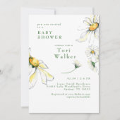 Waterverf White Daisies Baby shower Kaart (Voorkant)