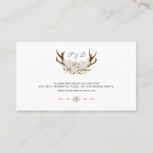 Waterverf White Floral Antlers Weddenschap Website Visitekaartje