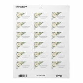 Waterverf White Floral Eucalyptus Foliage Wedding Etiket (Full Sheet)