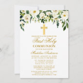 Waterverf White Floral First Community Gold Kaart (Voorkant)