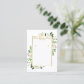 Waterverf White Floral Gold Earring Display Card Visitekaartje (Staand voorkant)