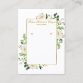 Waterverf White Floral Gold Earring Display Card Visitekaartje (Voorkant)