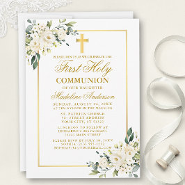 Waterverf White Floral Gold First Community Kaart