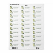 Waterverf White Floral Green Address Etiket (Full Sheet)