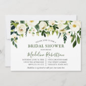 Waterverf White Floral Greenery Vrijgezellenfeest Kaart (Voorkant)