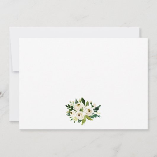 Waterverf White Floral Greenery Wedding Bedankkaart (Achterkant)