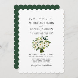 Waterverf White Floral Greenery Wedding S Kaart