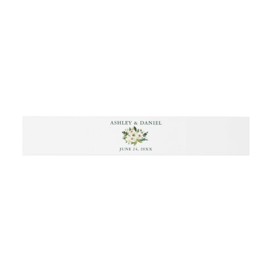 Waterverf White Floral Greenery Wedding Uitnodigingen Wikkel (Vlak)