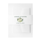 Waterverf White Floral Greenery Wedding Uitnodigingen Wikkel (Voorkant Voorbeeld)