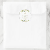 Waterverf White Floral Hij is een goudpaasmaaltijd Ronde Sticker (Tas)