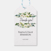Waterverf White Floral Lijst Wedding Cadeaulabel (Voorkant)