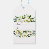Waterverf White Floral Lijst Wedding Cadeaulabel (Achterkant)